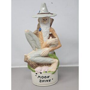 Vintage Handpainted Alberta‎ Molds Hillbilly Moonshine Jug Decanter Raccoon